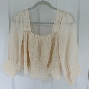 Cream Boho Long Sleeve Top